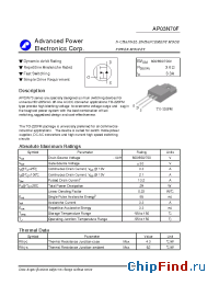 Datasheet AP03N70F manufacturer A-Power