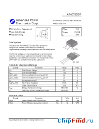 Datasheet AP40T03P manufacturer A-Power