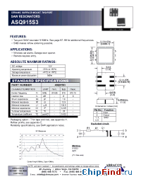 Datasheet ASQ433.92E manufacturer Abracon