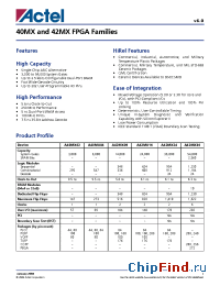 Datasheet A42MX02-1TQ100A manufacturer Actel