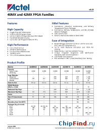 Datasheet A42MX04-FPQ100A manufacturer Actel