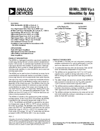 Datasheet 5962-8964401PA manufacturer Analog Devices