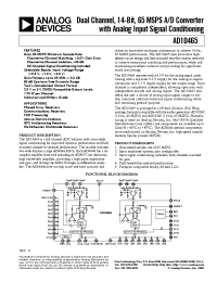 Datasheet 5962-9961601HXA manufacturer Analog Devices