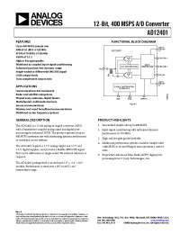 Datasheet AD12401-326JWS manufacturer Analog Devices