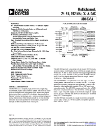 Datasheet AD1833ACST-REEL manufacturer Analog Devices