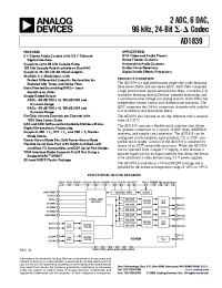 Datasheet AD1839 manufacturer Analog Devices