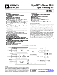 Datasheet AD1953 manufacturer Analog Devices