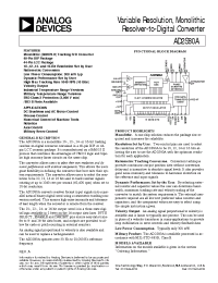 Datasheet AD2S80ABD manufacturer Analog Devices