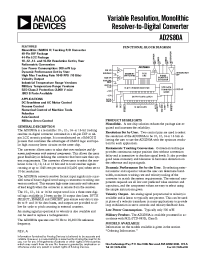 Datasheet AD2S80AT производства Analog Devices