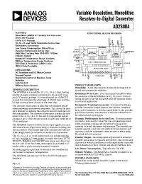 Datasheet AD2S80AU manufacturer Analog Devices