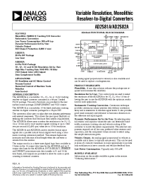 Datasheet AD2S82AK manufacturer Analog Devices