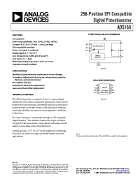 Datasheet AD5160BRJ100-R2 manufacturer Analog Devices