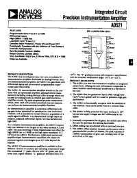 Datasheet AD521KD manufacturer Analog Devices