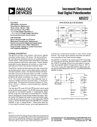 Datasheet AD5222-100 manufacturer Analog Devices