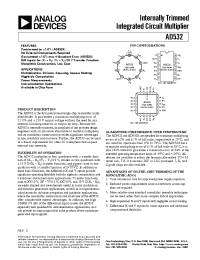 Datasheet AD532SD/883B manufacturer Analog Devices
