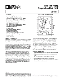 Datasheet AD538BD manufacturer Analog Devices