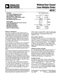 Datasheet AD539KD manufacturer Analog Devices