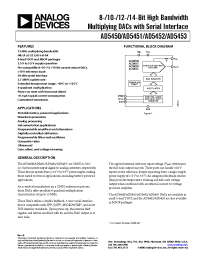 Datasheet AD5450YUJZ-REEL1 manufacturer Analog Devices