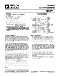 Datasheet AD574AKE manufacturer Analog Devices