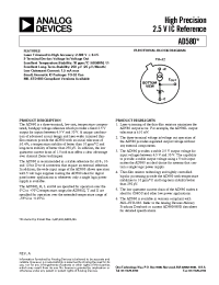 Datasheet AD580LH manufacturer Analog Devices