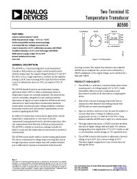 Datasheet AD590KR-REEL manufacturer Analog Devices