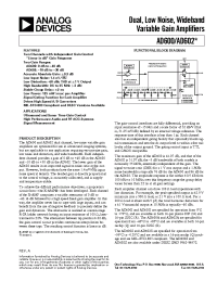 Datasheet AD602A manufacturer Analog Devices