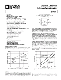 Datasheet AD620S manufacturer Analog Devices