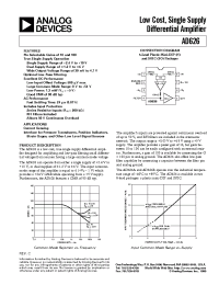 Datasheet AD626AR-REEL производства Analog Devices