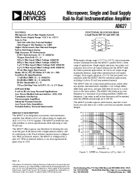 Datasheet AD627A manufacturer Analog Devices