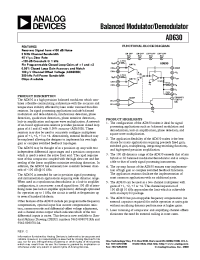 Datasheet AD630SD производства Analog Devices