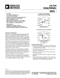Datasheet AD633AR-REEL manufacturer Analog Devices