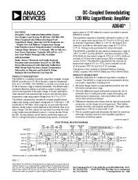 Datasheet AD640JP-REEL manufacturer Analog Devices