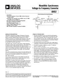 Datasheet AD652A manufacturer Analog Devices
