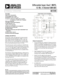 Datasheet AD7265 manufacturer Analog Devices