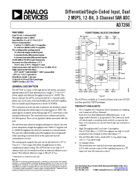 Datasheet AD7266BCPZ-REEL7 manufacturer Analog Devices