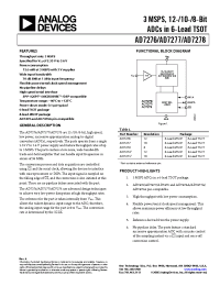 Datasheet AD7276BUJZ-500RL7 manufacturer Analog Devices