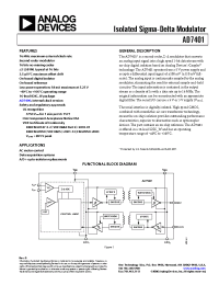 Datasheet AD7401YRWZ1 manufacturer Analog Devices