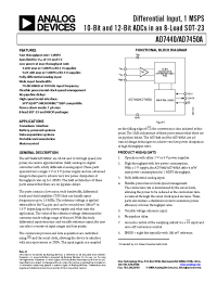 Datasheet AD7450ABRM manufacturer Analog Devices