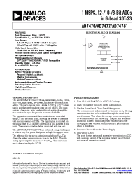 Datasheet AD7476ART manufacturer Analog Devices