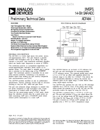 Datasheet AD7484 manufacturer Analog Devices