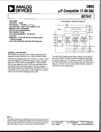 Datasheet AD7542GBQ manufacturer Analog Devices