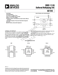 Datasheet AD7545GU manufacturer Analog Devices