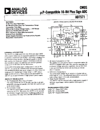 Datasheet AD7571 manufacturer Analog Devices