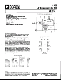 Datasheet AD7574JN manufacturer Analog Devices