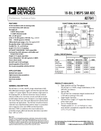 Datasheet AD7641 manufacturer Analog Devices