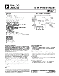 Datasheet AD7665 manufacturer Analog Devices