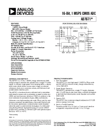 Datasheet AD7671ASTRL manufacturer Analog Devices