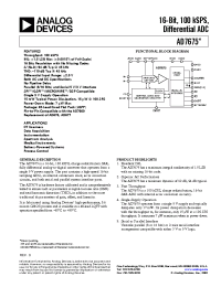 Datasheet AD7675 manufacturer Analog Devices