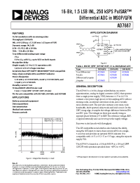 Datasheet AD7687BRMZ manufacturer Analog Devices