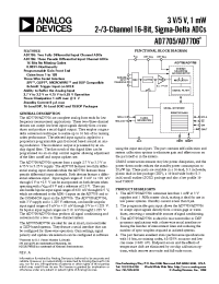 Datasheet AD7705BRU manufacturer Analog Devices